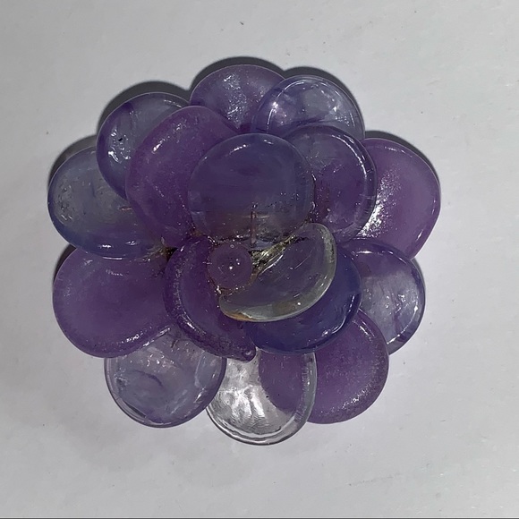 CHANEL P01 lavender Italian Resin pin back BROOCH w/pendant loop - Picture 9 of 13